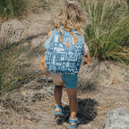 Mini Backpack - Blue Postcards