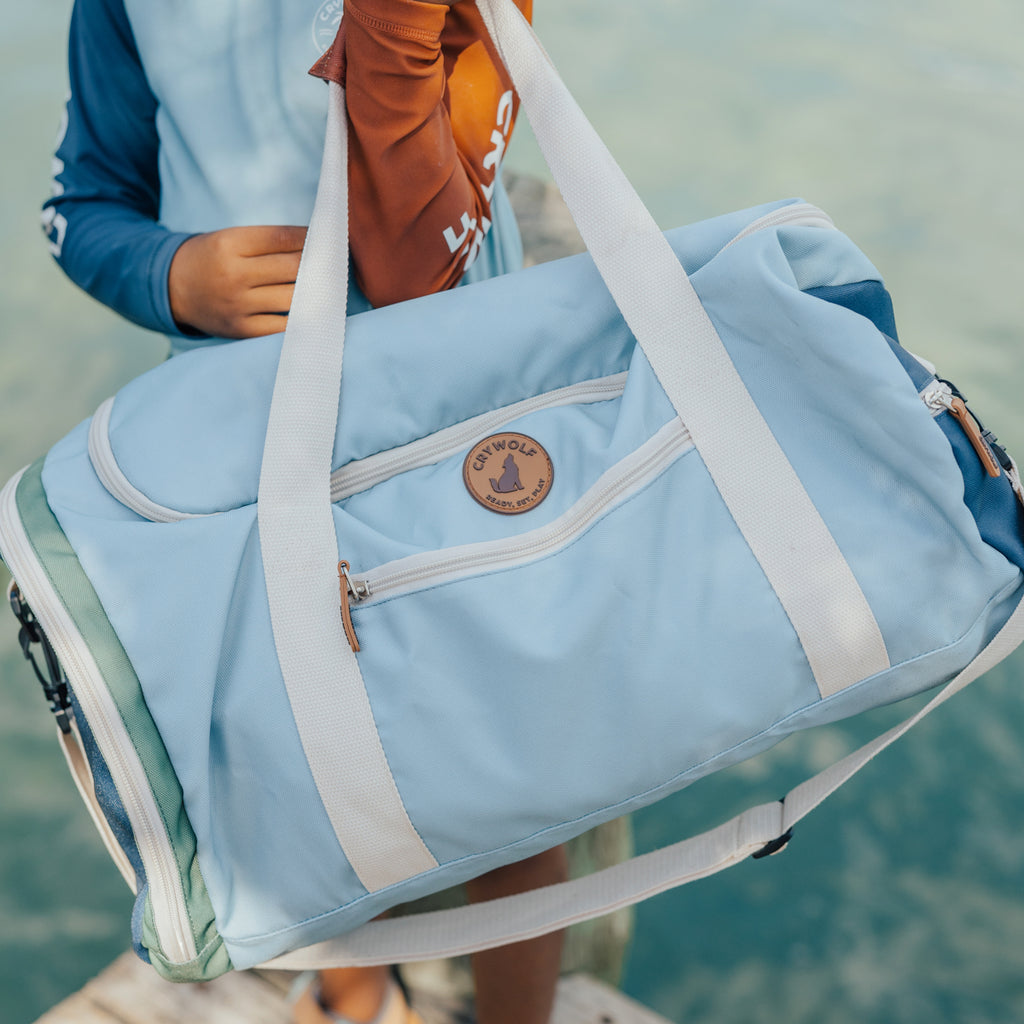 Packable Duffel Bag - Ocean Colour Block