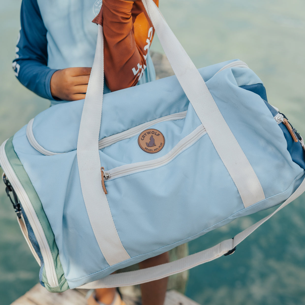 Packable Duffel Bag - Ocean Colour Block