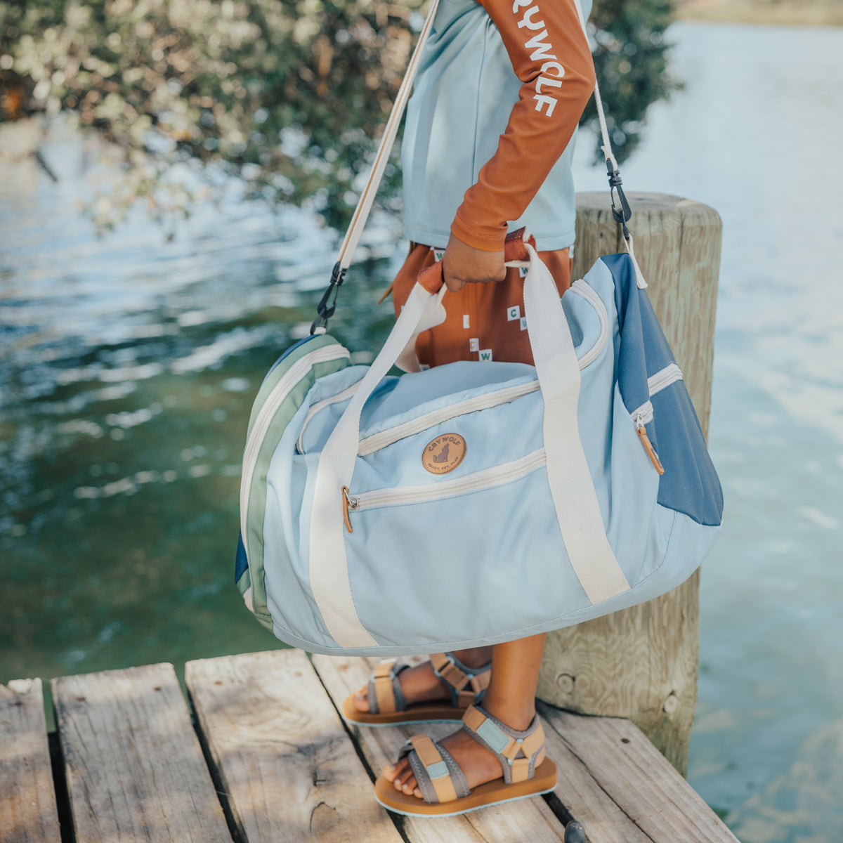 Packable Duffel Bag - Ocean Colour Block