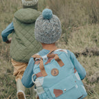 Pom Pom Beanie - Blue Speckle
