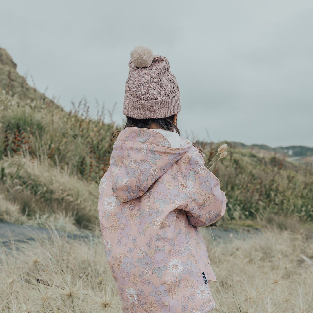 Crywolf Pom Pom Beanie - Mauve Speckle