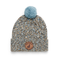 Pom Pom Beanie - Blue Speckle