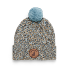 Pom Pom Beanie - Blue Speckle
