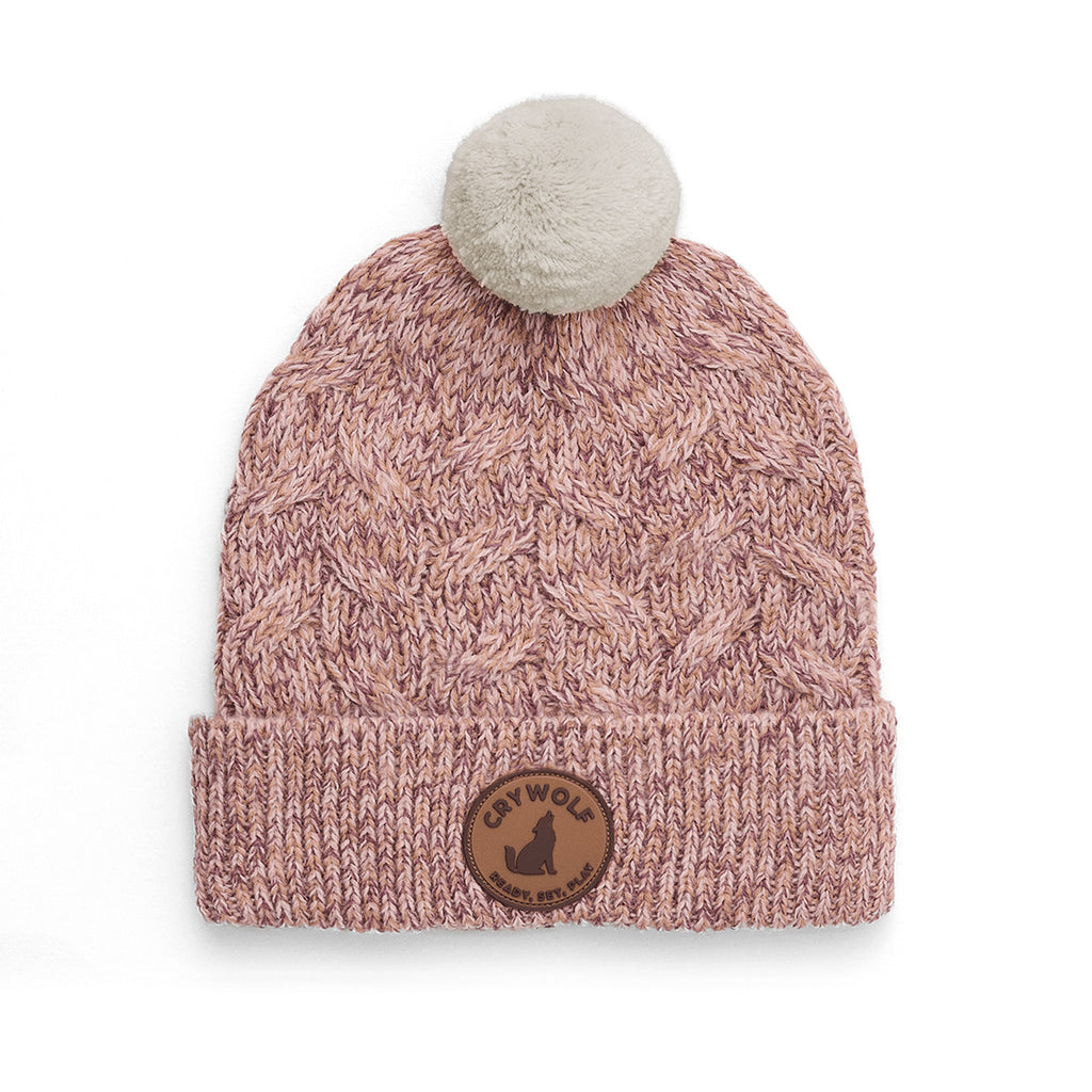 Pom Pom Beanie - Mauve Speckle