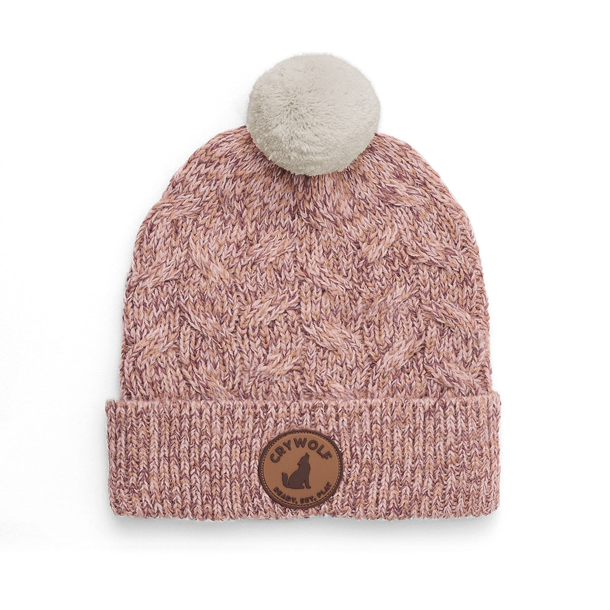 Pom Pom Beanie - Mauve Speckle