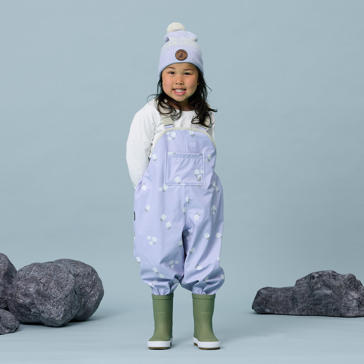 Crywolf Rain Overalls - Floral - Periwinkle