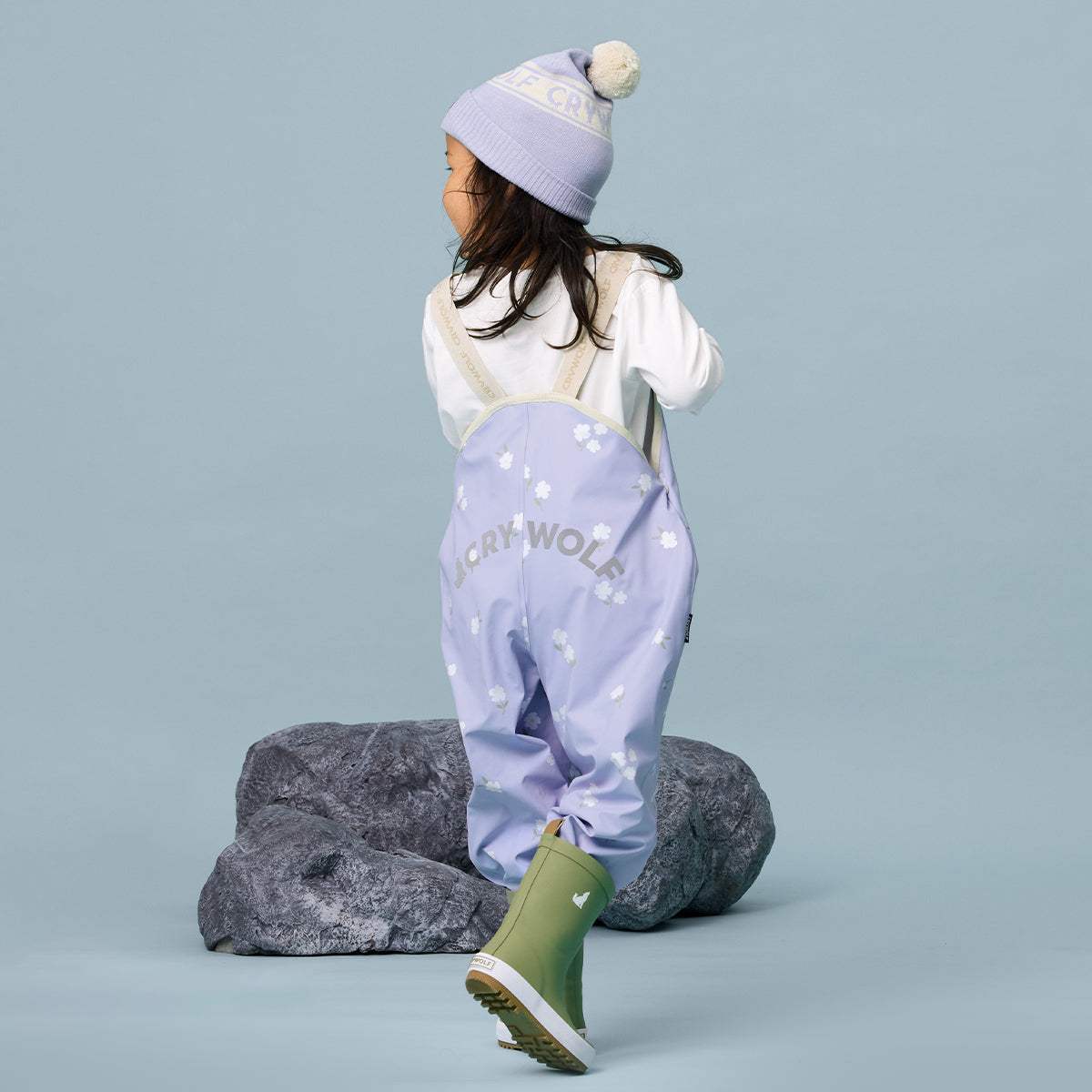 Crywolf Rain Overalls - Floral - Periwinkle