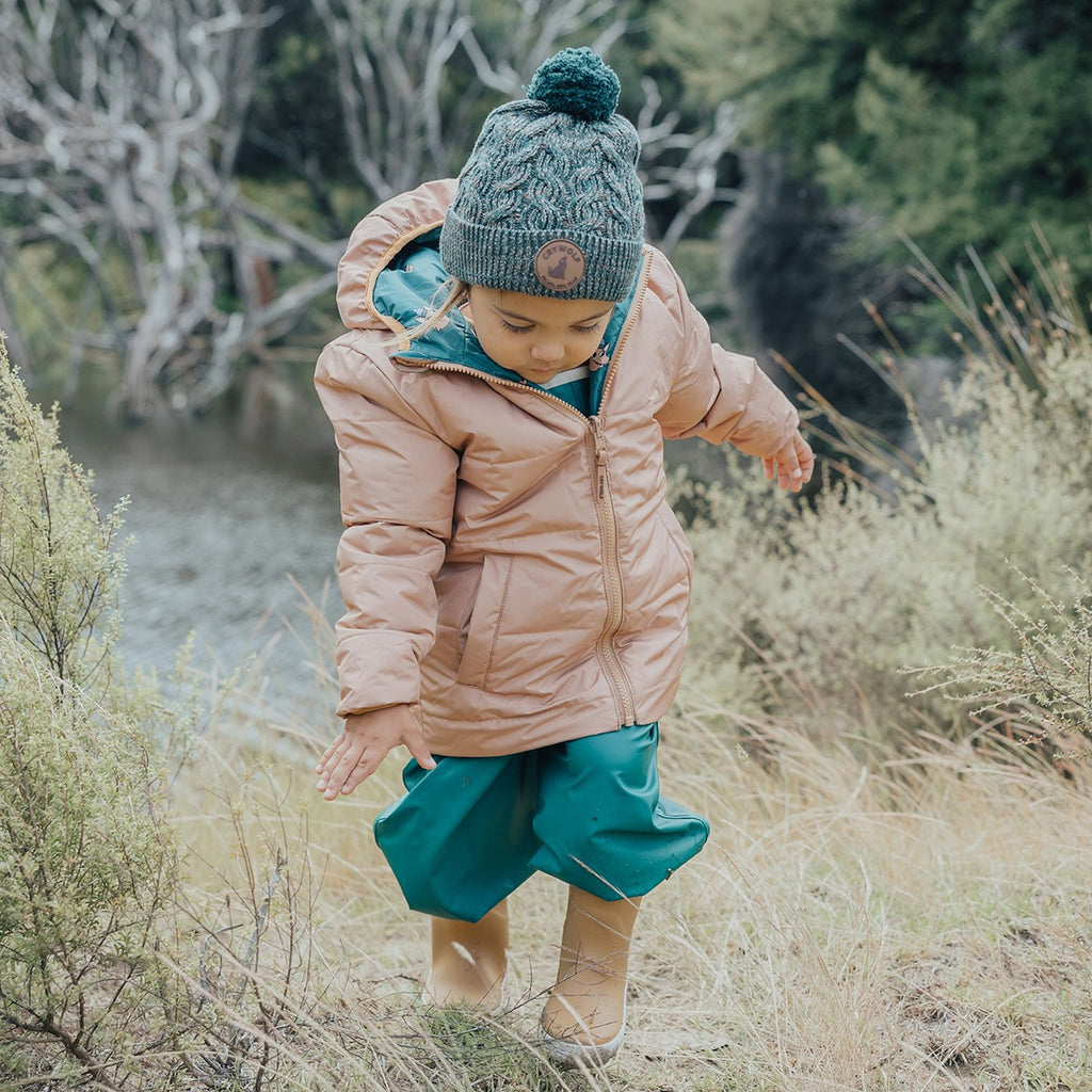 Reversible Eco Puffer - Tan Wolf