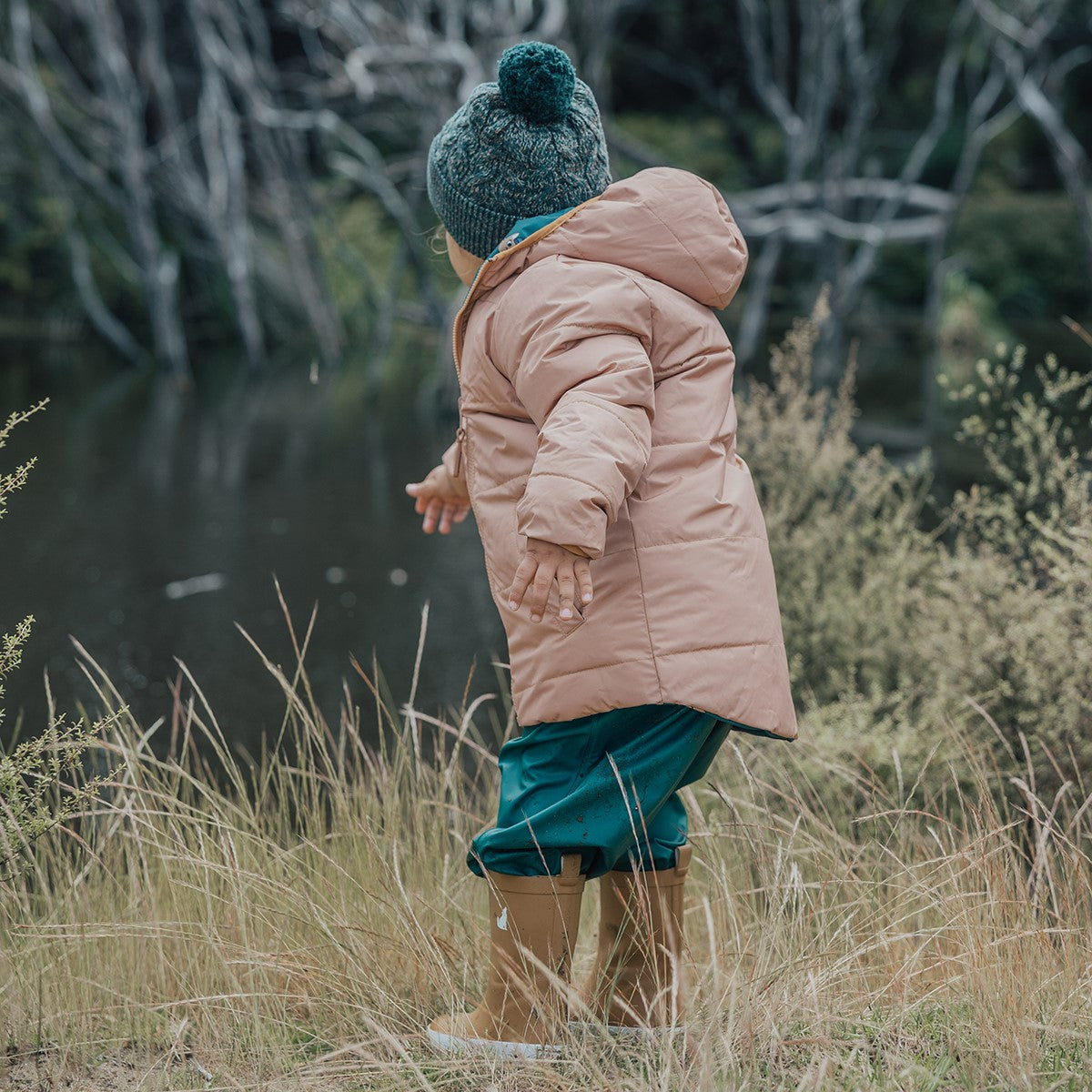 Reversible Eco Puffer - Tan Wolf