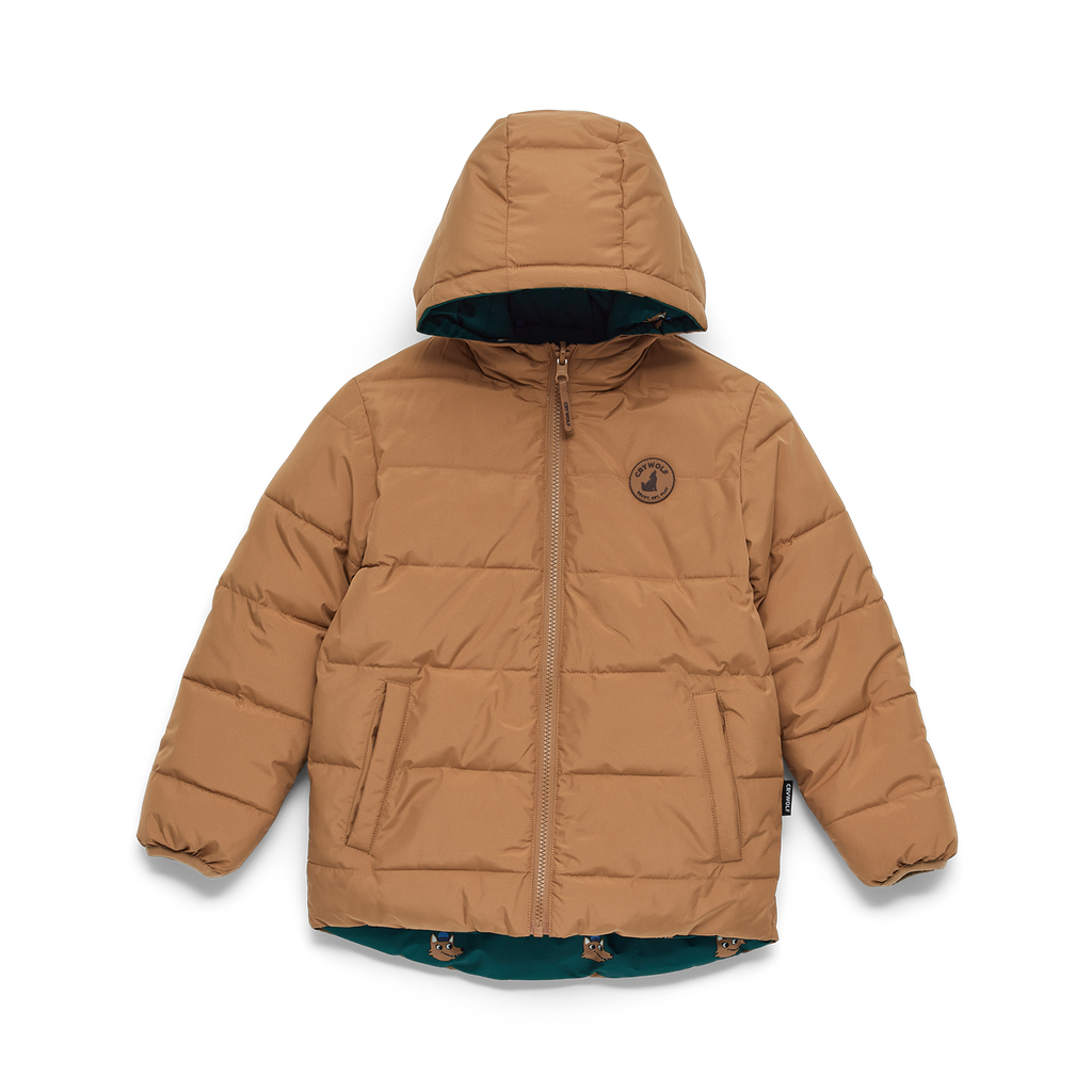 Reversible Eco Puffer - Tan Wolf