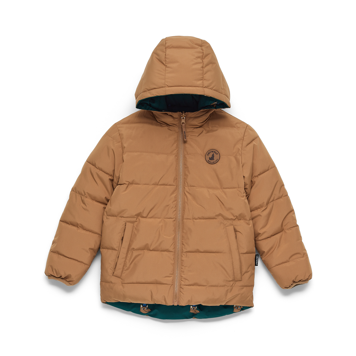 Reversible Eco Puffer - Tan Wolf