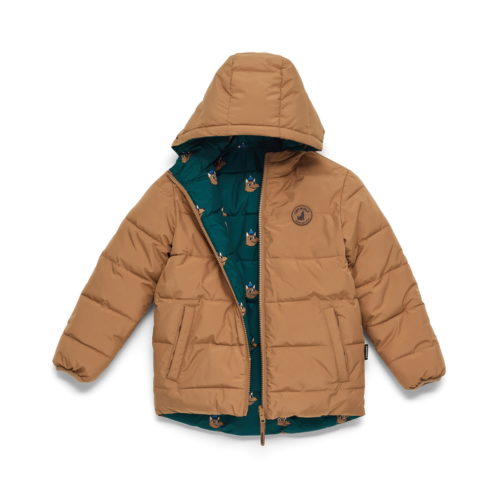 Crywolf Reversible Eco Puffer - Tan Wolf