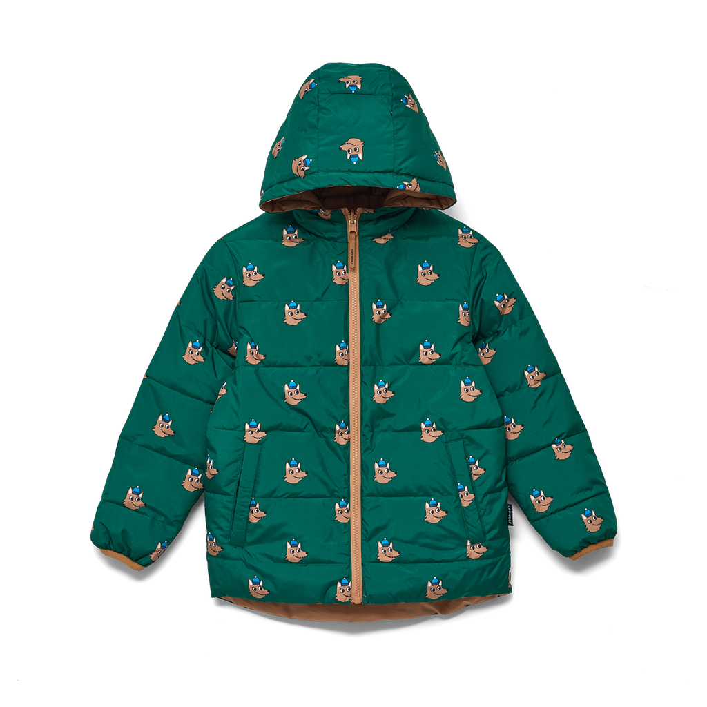 Reversible Eco Puffer - Tan Wolf