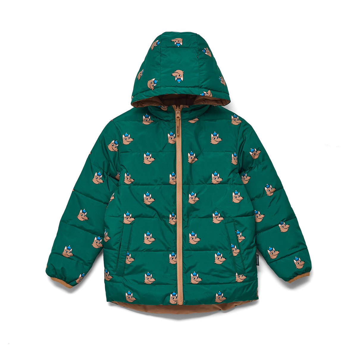 Reversible Eco Puffer - Tan Wolf