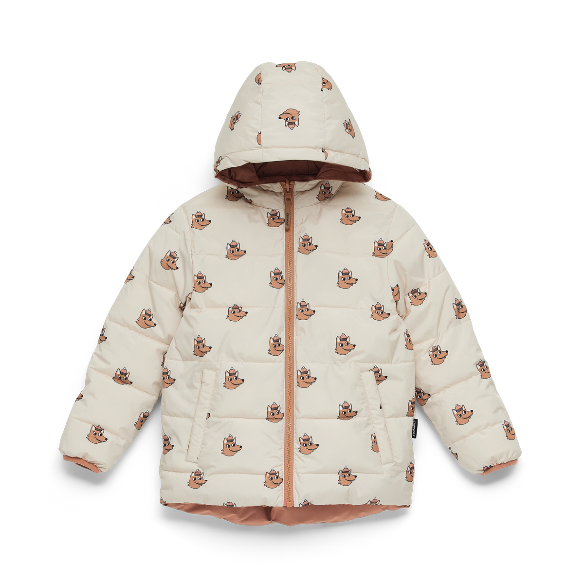 Crywolf Reversible Eco Puffer - Terracotta Wolf