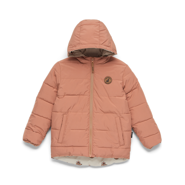 Crywolf Reversible Eco Puffer - Terracotta Wolf