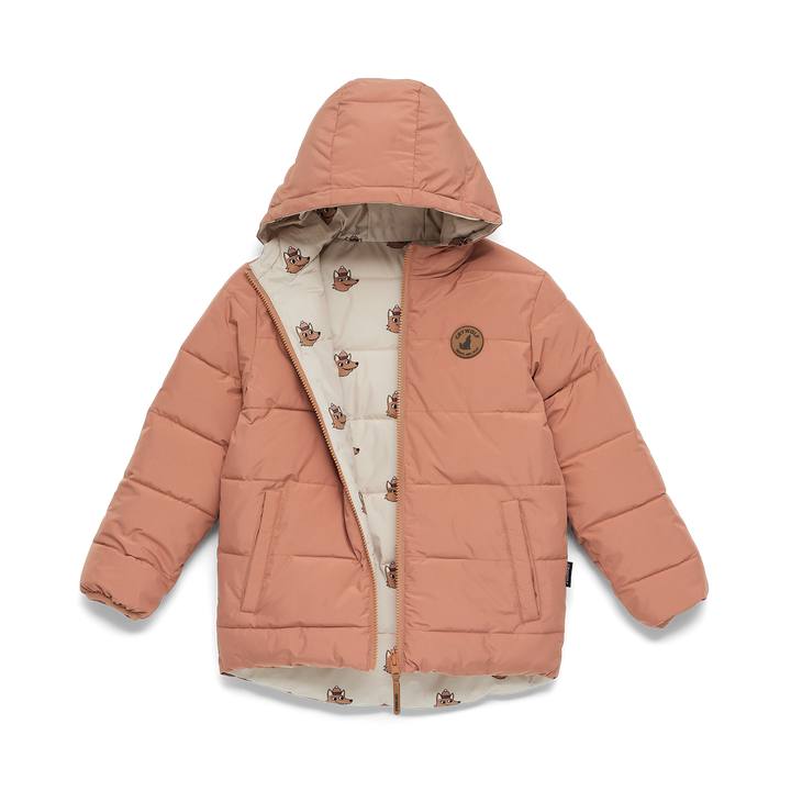 Crywolf Reversible Eco Puffer - Terracotta Wolf