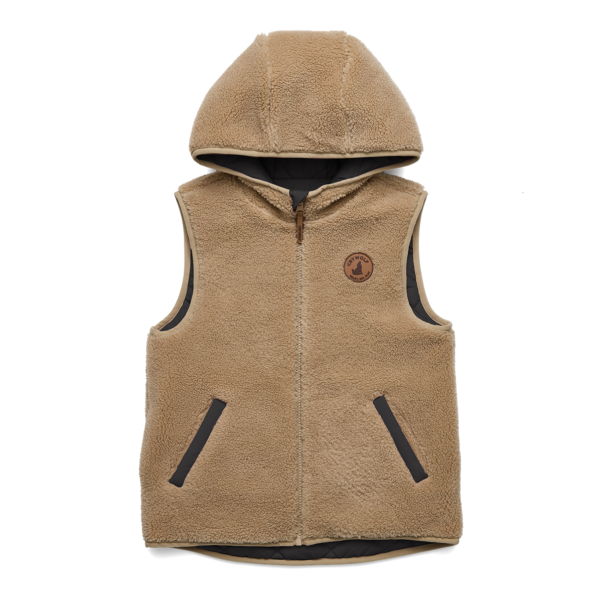 Crywolf Reversible Yeti Vest - Black/Camel