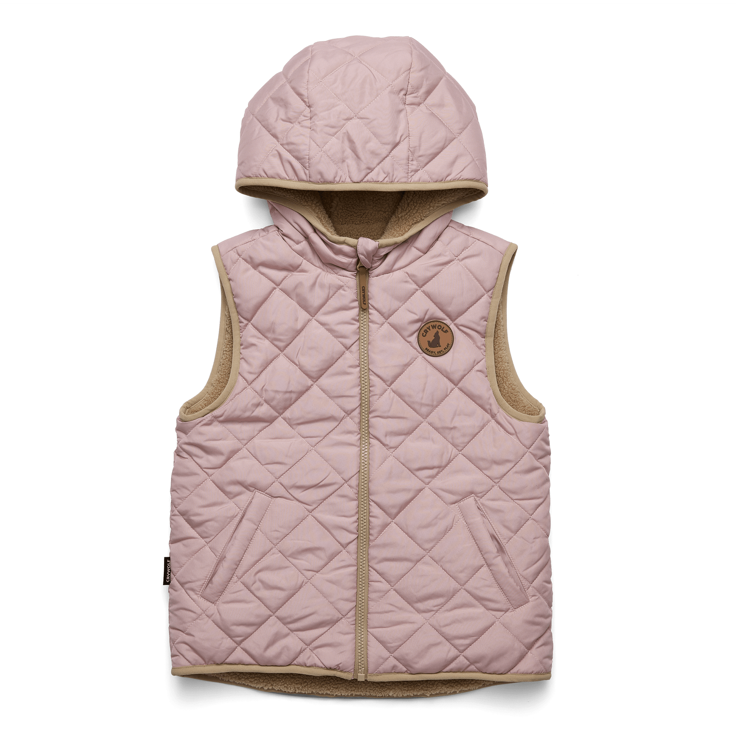Crywolf Reversible Yeti Vest - Blush/Camel