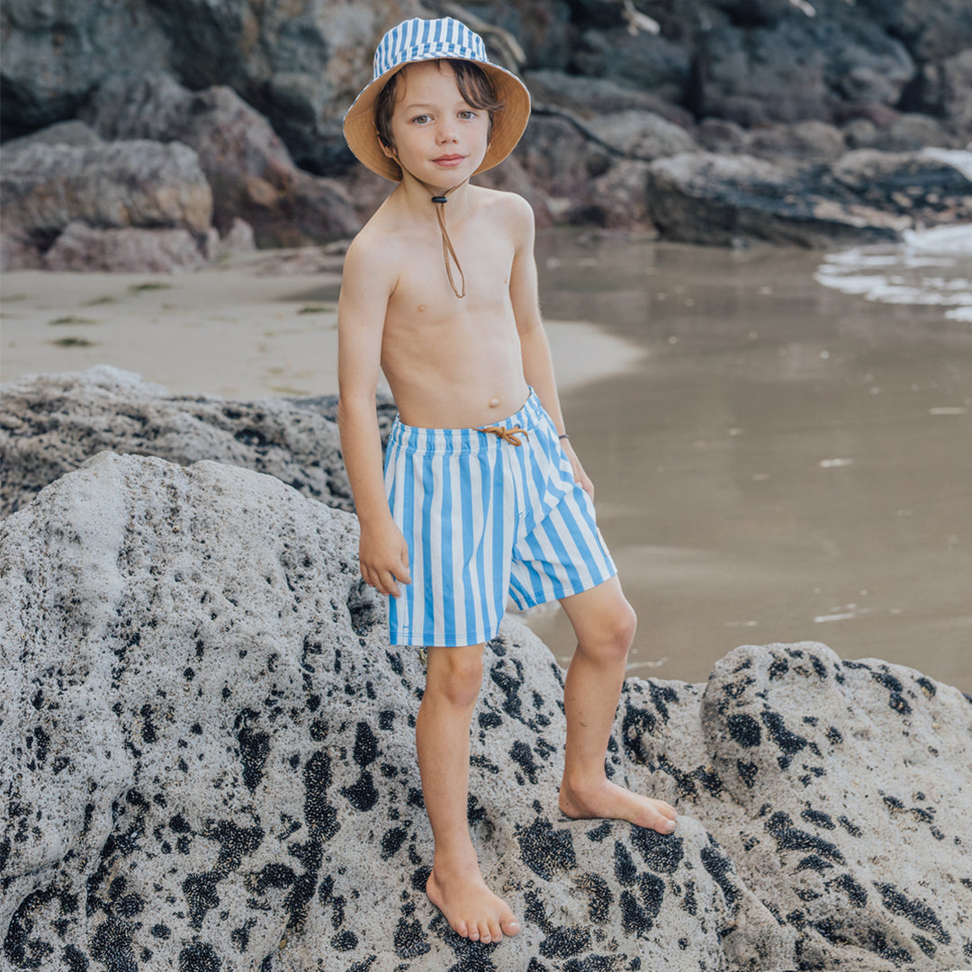 Crywolf Board Short - Deep Ocean Stripe