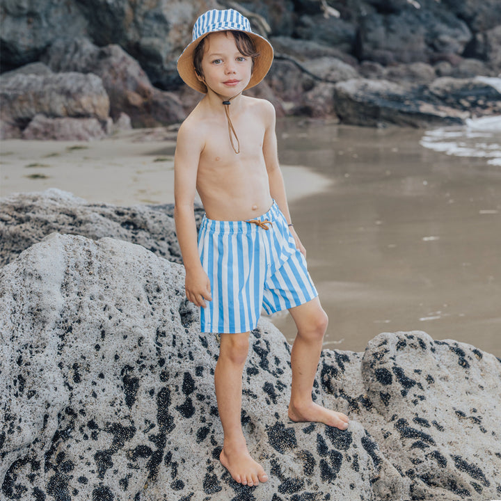 Crywolf Board Short - Deep Ocean Stripe
