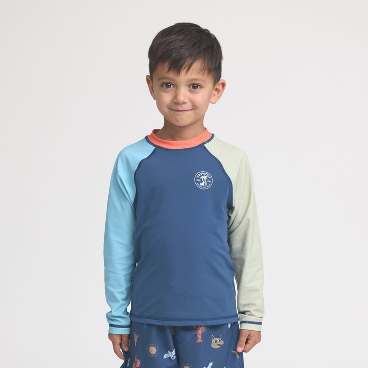 Crywolf Long Sleeve Rash Vest - Ocean Colourblock