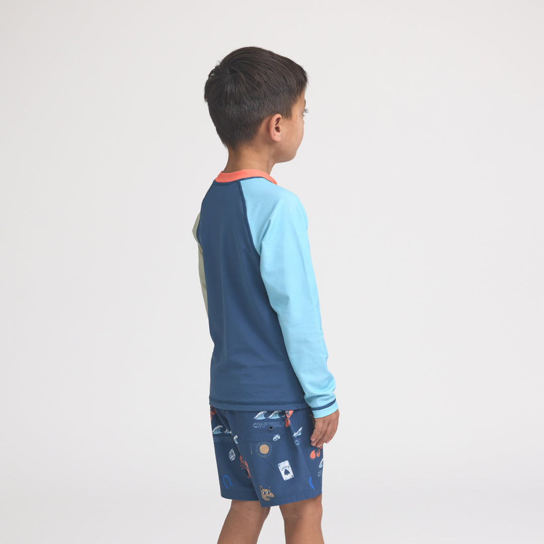 Crywolf Long Sleeve Rash Vest - Ocean Colourblock