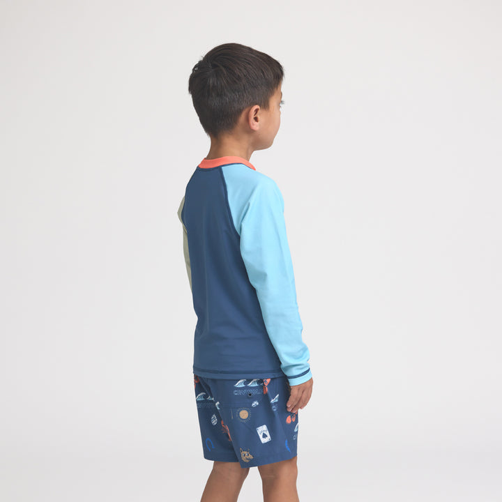 Crywolf Long Sleeve Rash Vest - Ocean Colourblock