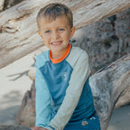 Long Sleeve Rash Vest - Ocean Colourblock