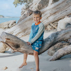 Long Sleeve Rash Vest - Ocean Colourblock