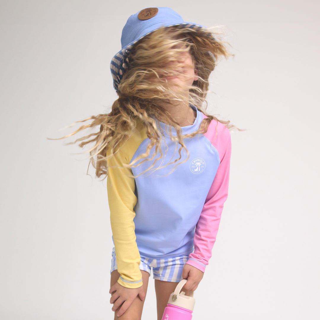 Crywolf Long Sleeve Rash Vest - Pop Colourblock