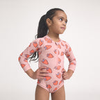 Long Sleeve Swimsuit - Strawberry Splash