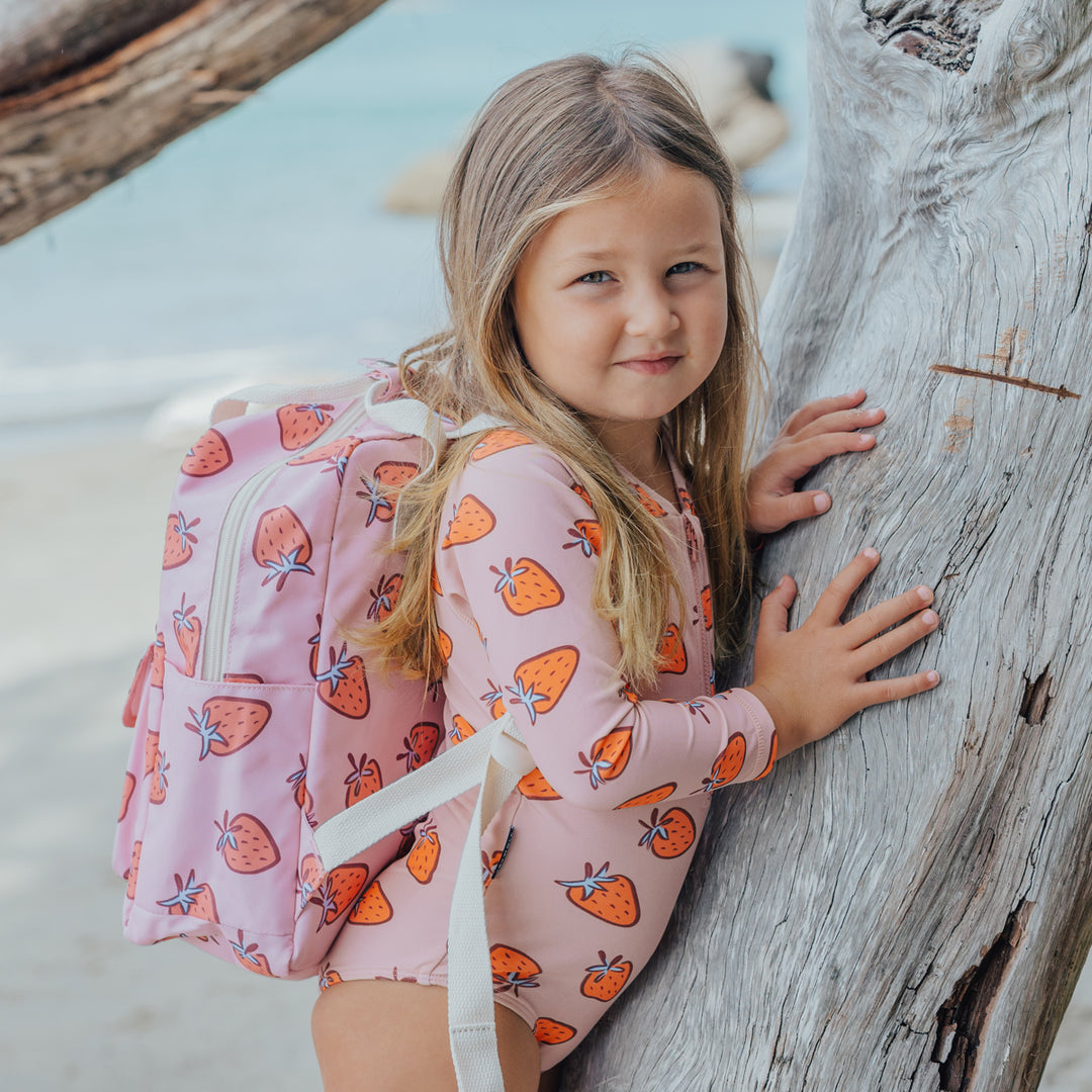 Crywolf Long Sleeve Swimsuit - Strawberry Splash