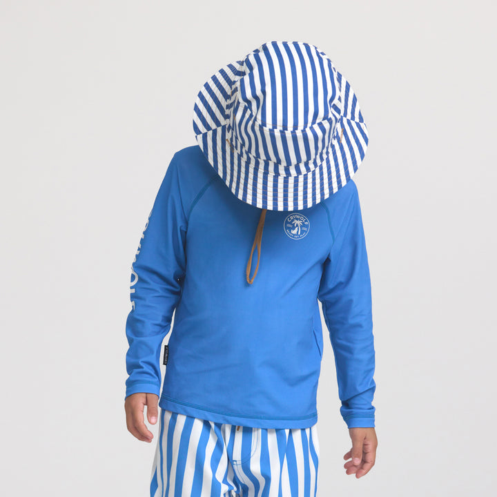 Crywolf Reversible Bucket Hat - Deep Sea Stripe