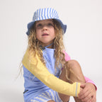 Reversible Bucket Hat - Sky Blue Stripe