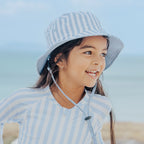 Reversible Bucket Hat - Sky Blue Stripe