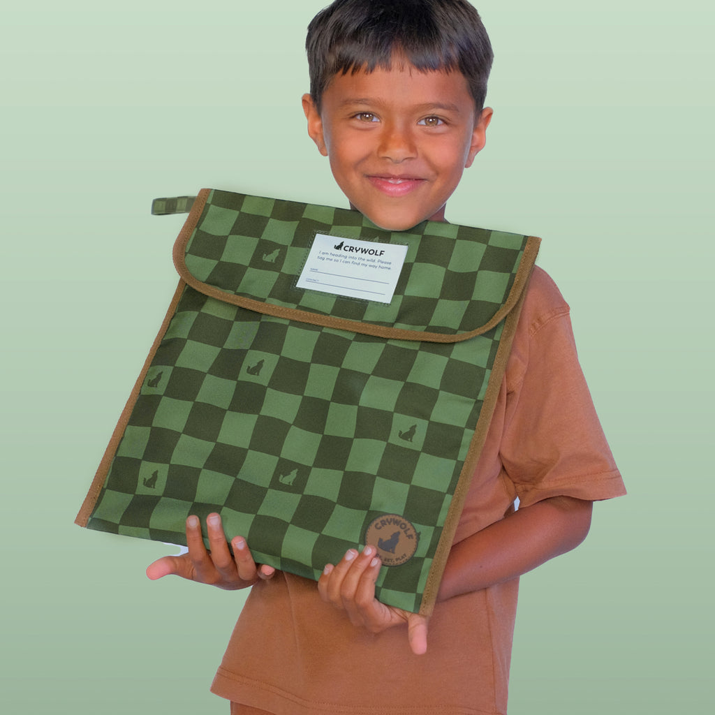 Book Bag Green Check