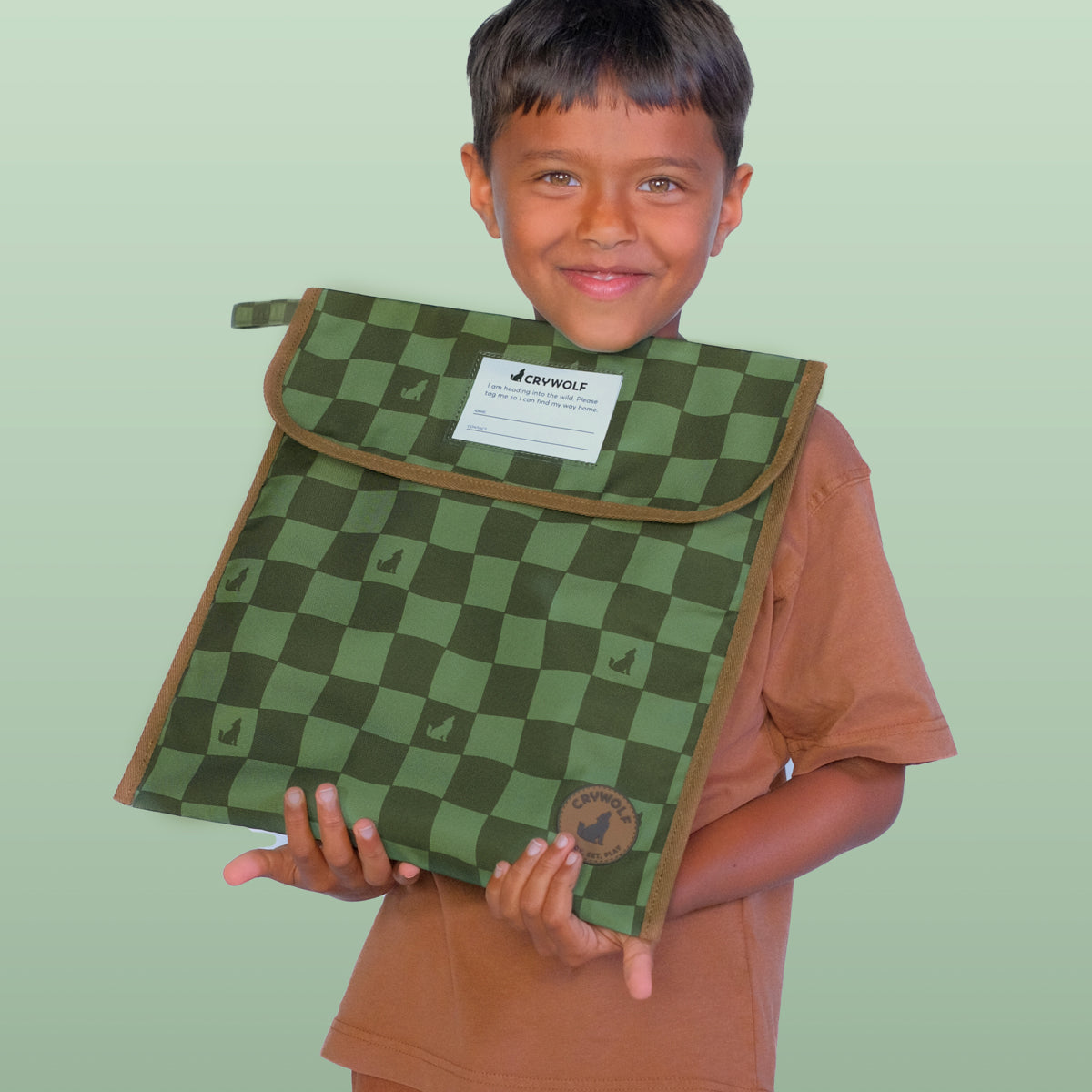 Book Bag Green Check