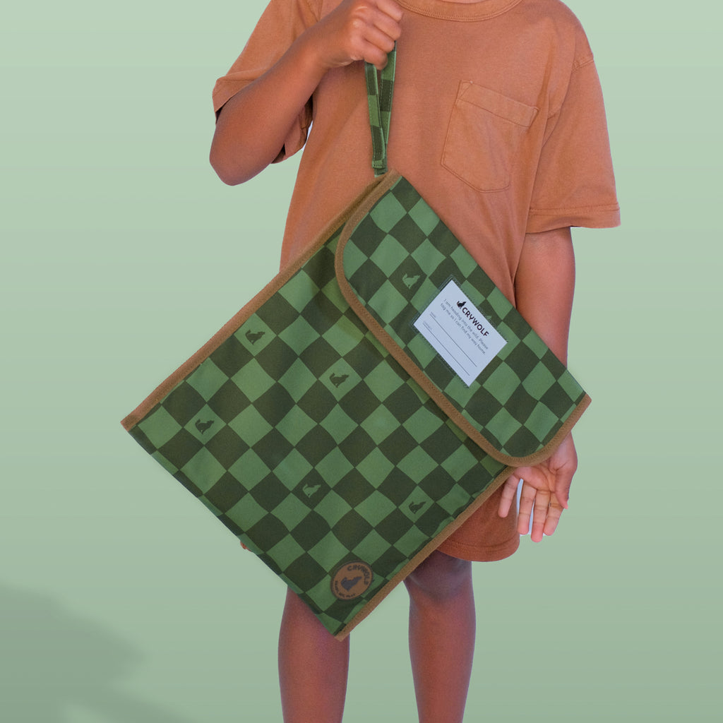 Book Bag Green Check