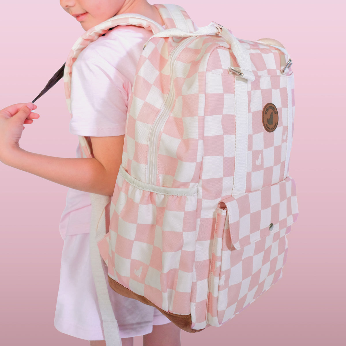 Knapsack Pink Check