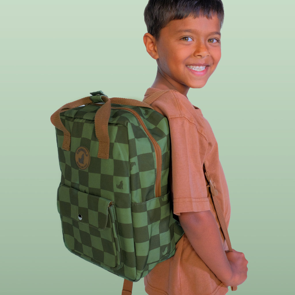 Mini Backpack Green Check
