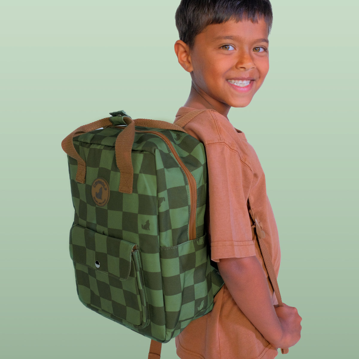 Mini Backpack Green Check