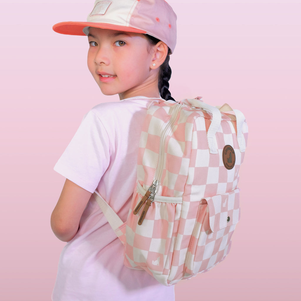 Mini Backpack Pink Check