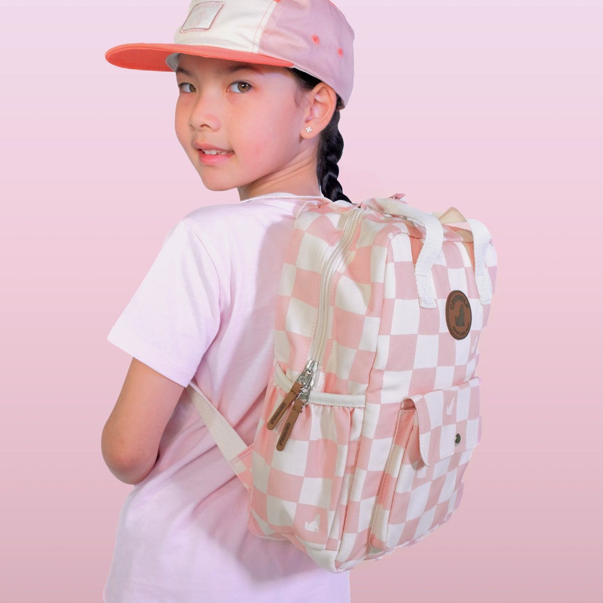 Mini Backpack Pink Check