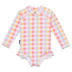 Long Sleeve Swimsuit Pop Gingham