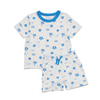 Short Sleeve Sleep Set Blue Holiday
