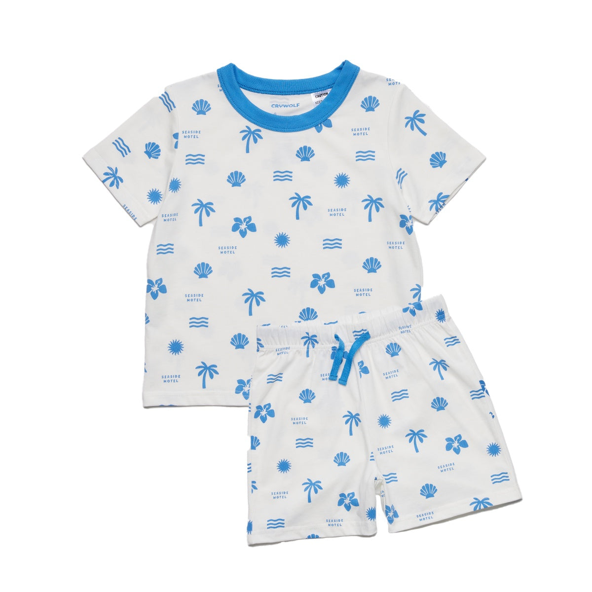Short Sleeve Sleep Set Blue Holiday
