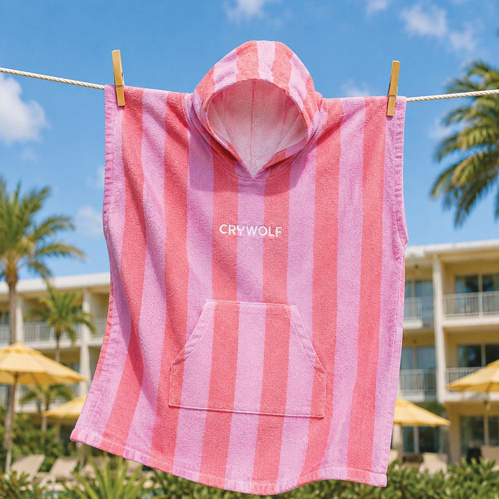 Hooded Towel Flamingo Stripe