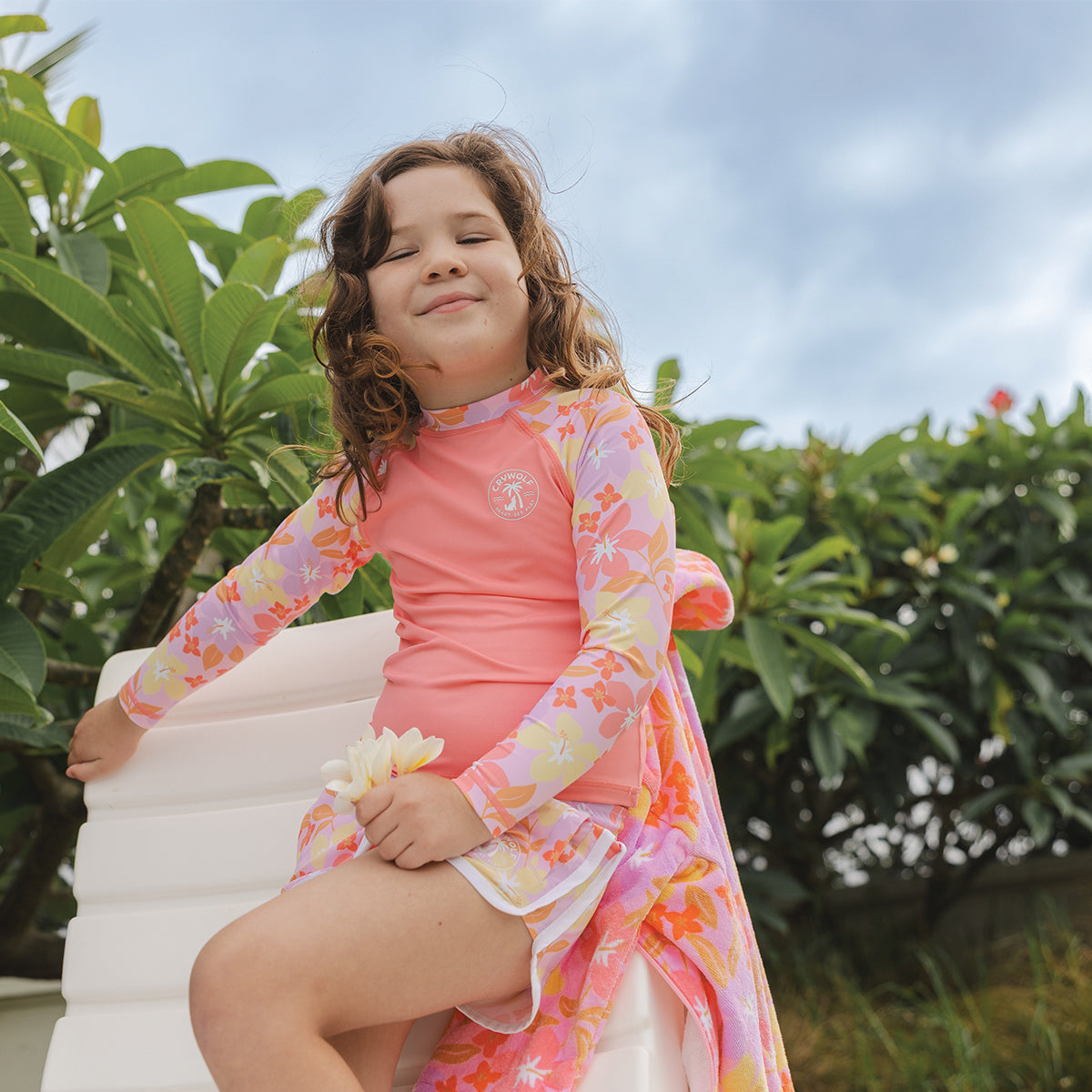 Long Sleeve Rash Vest Hibiscus Daze